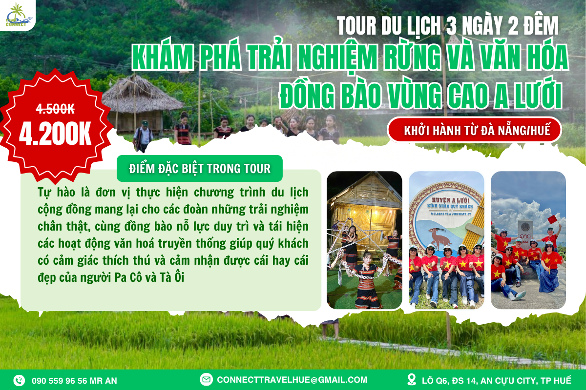 KHÁM PHÁ TRẢI NGHIỆM RỪNG VÀ VĂN HÓA ĐỒNG BÀO VÙNG CAO A LƯỚI 3N2Đ