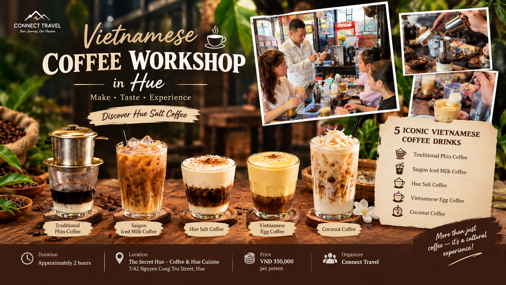WORKSHOP CÀ PHÊ VIỆT NAM TẠI HUẾ – TRẢI NGHIỆM CÀ PHÊ MUỐI HUẾ